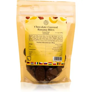 Mandimu Gefriergetrocknete Bananenscheiben in Schokolade 200 g gefriergetrocknete Früchte mit Schokolade 200 g