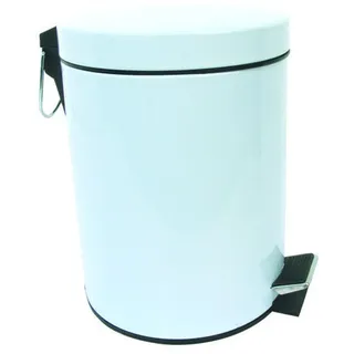 MSV – Badezimmer-Kosmetikeimer – Edelstahl mit herausnehmbarem Inneneimer – Eleganter Treteimer – Kompakt und praktisch – Weiß – 30 l