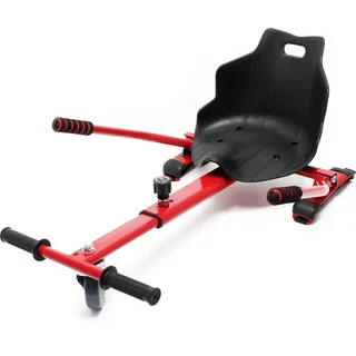 Wiltec Sitzscooter Rot, verstellbarer Kartsitz für Elektroscooter bis 120 kg, Sitzscooter kompatibel mit Hoverboards, ergonomischer Sitz - Rot