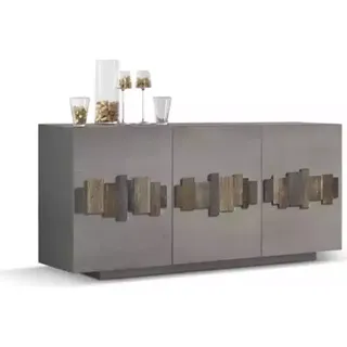 Kommode Sideboard Massiv Holz Schrank Möbel Kommoden Anrichte Grau - Grau