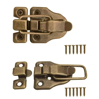 FUXXER 2x Verschlüsse für Truhen und Kisten im Vintage Messing Design, 59 mm x 40 mm