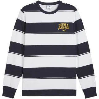 Puma Herren Class Striped AOP Crew TR Crew-Sweatshirts, New Navy, L