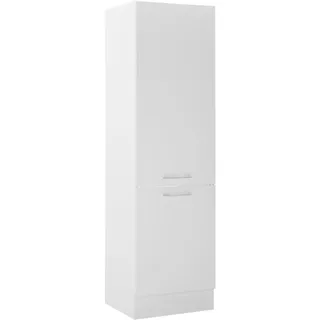 Turin Einbauschrank für Kühlschrank in Weiß - Geräumiger Hochschrank Küchenschrank mit viel Stauraum - 60 x 210 x 57 cm (B/H/T)