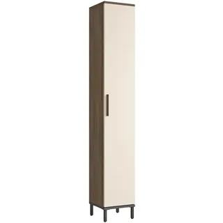 [en.casa] Lieto Hochschrank 184 x 30 x 30 cm Grau/Beige Holz