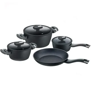 Berndes Balance Induktion Enduro Topf-Set 4-tlg. Kochtopf + Servierpfanne + Stieltopf