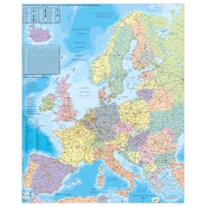 Europa Organisationskarte 1 : 3 600 000. Wandkarte Großformat ohne Metallstäbe