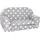Kindersofa Stars grau/weiß