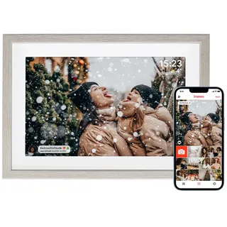 Rollei Smarter Bilderrahmen, WiFi 108 Digitaler 25,53 cm, 1280 x 800 Pixel, Wooden White