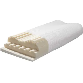 Talalay-Latex Nackenstützkissen V28 Air® Natur - 28 verschieden Einstellungen - Reiner Naturlatex - für Allergiker geeignet - Ideal für Schwitzer - komplett waschbar
