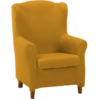 ECOMMERC3 Sofaüberwurf für Ohrensessel Überzug aus Duplex - Farbe Senf - rutschfest und super verstellbar, 100% Made in Spain