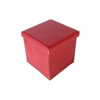 Echtwerk Hocker mit Stauraum Store Cube EW-SW-0415 rot Kunstleder