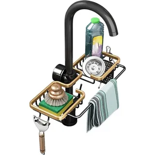 Duschkabine-Organizer, Sponshalter, Küche, Sponshalter, Spülbecken, Platte für Dusche ohne Bohren, Spülbeckenorganizer für Caddy, Spongen, Geschirrspüler, Handtücher - Silber