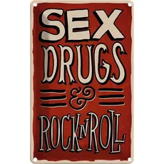 Blechschild 20x30 cm - Sex drugs Rock n Roll
