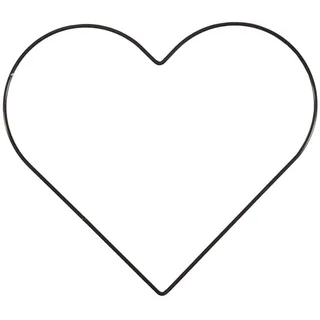 Vaessen Creative Metallring Ø 25 cm x 3 mm Herz zum Basteln - Schwarz Drahtkreis und Deko Kranz aus Metall für TrockenblumenKranz, Makramee, Traumfänger, Mobile Basteln und Wanddeko