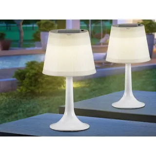 2er-Set Solar High Power LED Tischlampe ASSISI IP44 weiß H: 36cm Gartenlampen