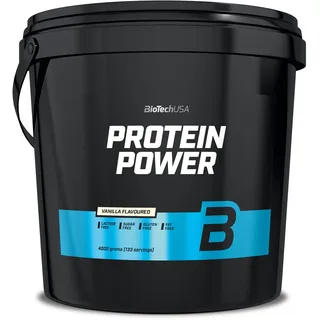 BioTechUSA Protein Power | Hoher Proteingehalt, zuckerfrei, laktosefrei, glutenfrei | mit zugesetztem Kreatin, 4 kg, Vanille