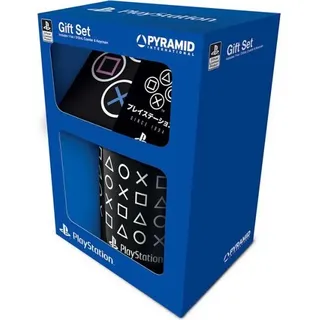 Geschenkbox Playstation (Tasse, Schlüsselanhänger, Untersetzer) - Schwarz