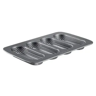 WESTMARK Ährensache 4-er Backform Mini für Baguette, bis 230° C, Hochwertiges Baguetteblech aus robustem Karbonstahl, 1 Backform