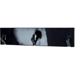 HAKU Garderobenleiste schwarz, Massivholz, MDF - Maße: B 44 cm x H 10 cm x T 2 cm, Style: Industrial