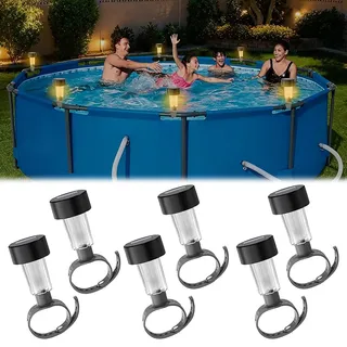 Hojalis 6PCS Solar Poolbeleuchtung für Frame Pools, Pool LED Solar, Wasserdichte PoolLicht für Aufstellpool, Solar Teichbeleuchtung, PoolBeleuchtung Solar für Outdoor Garten Pool Bar Party Deko