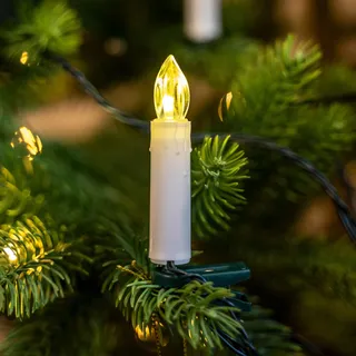 my home LED-Lichterkette »Aluro kabelgebundene Christbaumkerzen in warmweiß« 50 Stk.-flammig LED Christbaumkerzen 50LEDs Beleuchtungsstrecke ca. 24,5 m, Timer