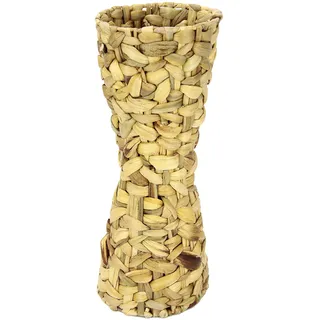 Wasserhyazinthenvase Blumenvase Topf Übertopf Vase für künstliche Blumen Kunstblumen oder Pampasgras Pflanzen Muttertag Deko längliche große schmale hohe Handgemachte geflochtene Tisch-Vase Bodenvase