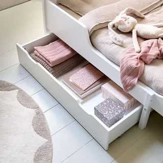 Petite Amélie Schublade für Kinderbett Milo - Weiß - Mit Rollen - Einfach zu öffnen - Weiß