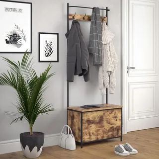 Vicco Garderobe Fyrk, 65 x 175 cm, Eiche rustikal/Schwarz