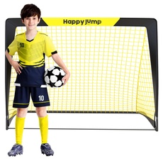 Happy Jump Fussballtor Pop Up Fussballtore für Kinder Garten Fussball Tor Football Ball Tore x1 (3'x2.2', Schwarz+Gelb)