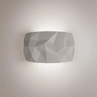 Schräge Wandleuchte aus grauer, handgefertigter Keramik mit prismatischem Diffusor und dimmbarer TRIAC-LED-Technologie, hohe Farbwiedergabe (CRI 90). - Grau