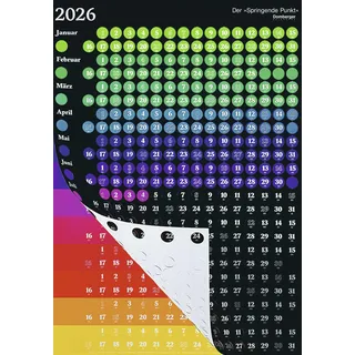 teNeues Domberger - Der Springende Punkt schwarz 2026 – Design-Wandkalender 58×81 cm von Michael Domberger, Kunstkalender mit 365 gestanzten Punkten & Farbwechsel: Das Original