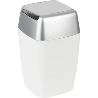 Spirella Kosmetikeimer "Retro" mit Schwingdeckel 7 Liter (ØxH): 20 x 33 cm Weiß - Weiß