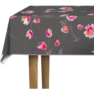 d-c-fix Wachstuchtischdecke Cheryl anthrazit 1,5 m x 2,20 m | Tischtuch im Vintage-Stil für den Küchen-, Ess- oder Gartentisch – lebensmittelecht, abwaschbar & wasserdicht