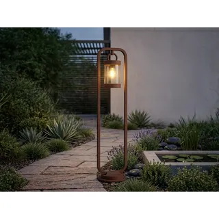 LED Wegeleuchte für Wegbeleuchtung Garten, Gartenlaterne Rostoptik, Höhe 100cm - Braun