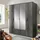 Drehtürenschrank Duisburg 180 x 199 x 58 cm Grau