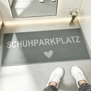 ZMDMAH Schuhunterlage 35x100 cm Schuhmatte Abtropfmatte Schuhparkplatz FußMatte für Innen und AußEn Fussmatten HaustüR Maschinenwaschbar, rutschfest Schmutzfangmatte FußMatte Schmal Grau