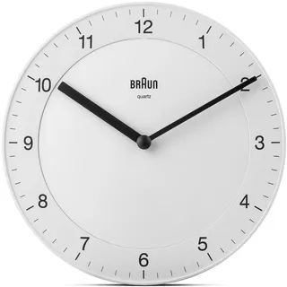 Braun Klassische analoge Wanduhr 20 cm BC06W weiß