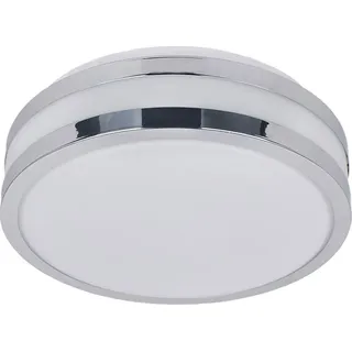 Deckenleuchte NORD 2xE27/40W,IP44, Chrom/weiss/Opal Ø 285 B: 90, Fassung E27, dimmbar - Silber, Weiß, Blau