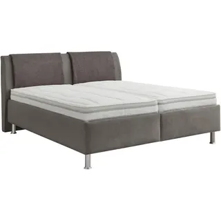 Beldomo - Sleep Polsterbett , Anthrazit, Hellgrau , Textil , H2 + H3 , Höhe ca. 24 cm , 160x200 cm , Goldenes M, Made in Eu , Bezug abnehmbar/waschbar, für verstellbare Lattenroste geeignet, atmungsaktiv, Härtegradauswahl für beide Seiten,Bettkasten, gepolstertes Kopfteil, Stoffauswahl, in verschiedenen Größen erhältlich, Matratze in verschiedenen Härtegraden erhältlich,Federleisten mit Duokappen, verstellbar , Schlafzimmer, Betten, Polsterbetten