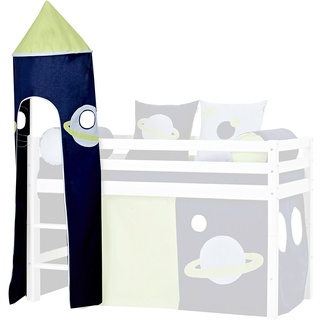 Hoppekids für Halbhochbett, Spielbett, Hochbett, inkl Gestell, Blau, Textil, Space, 45 x 45 x 185 cm