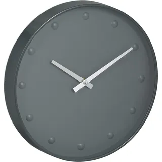 Wanduhr - 30 cm - Kunststoff - analog - Wohnzimmer - Küche - grau - Grau