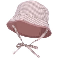 Bild Baby Mädchen Hut Baby Wende Fischerhut Karo - Baby Hut, Kopfbedeckung Baby Sommer, Sommerhut Baby - aus Baumwolle - rosa, 49