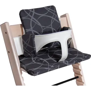 Hoppediz Hochstuhl Sitzkissen Set, passend für Stokke Tripp Trapp, 2-teilig, 100% Bio-Baumwolle, Design Verona