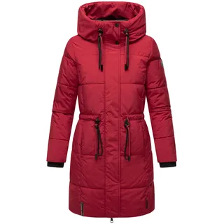 Navahoo Steppmantel Zuckertatze XIV Stylischer Winterparka mit verstellbarer Kapuze rot