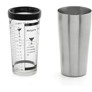 Weis Cocktail-Shaker Boston 425ml Edelstahl/Glas Silber, Maße: 9,5cm x 9,5cm x 31cm, 16860
