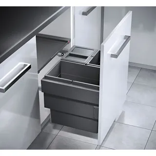 HAILO 3608631 CARGO SYNCHRO 3-fach Trennung 54 Liter für 60 cm Schrankbreite / Abfalltrennsystem - Grau