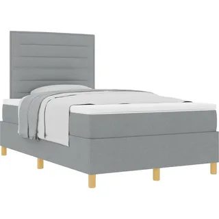 vidaXL Boxspringbett mit Matratze Hellgrau 120 x 190 cm Stoff - Hellgrau