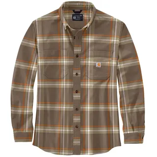 Carhartt Herren Langarmhemd Flannel L,S Plaid Shirt, Farbe:Chestnut, Größe:L
