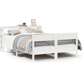 vidaXL Massivholzbett ohne Matratze Weiß 160x200 Kiefernholz - Weiß