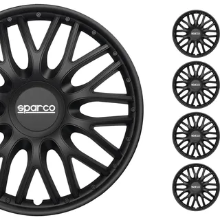 Sparco SPC1496BK Set Wheel Covers Roma 14-inch Black, Pulgadas